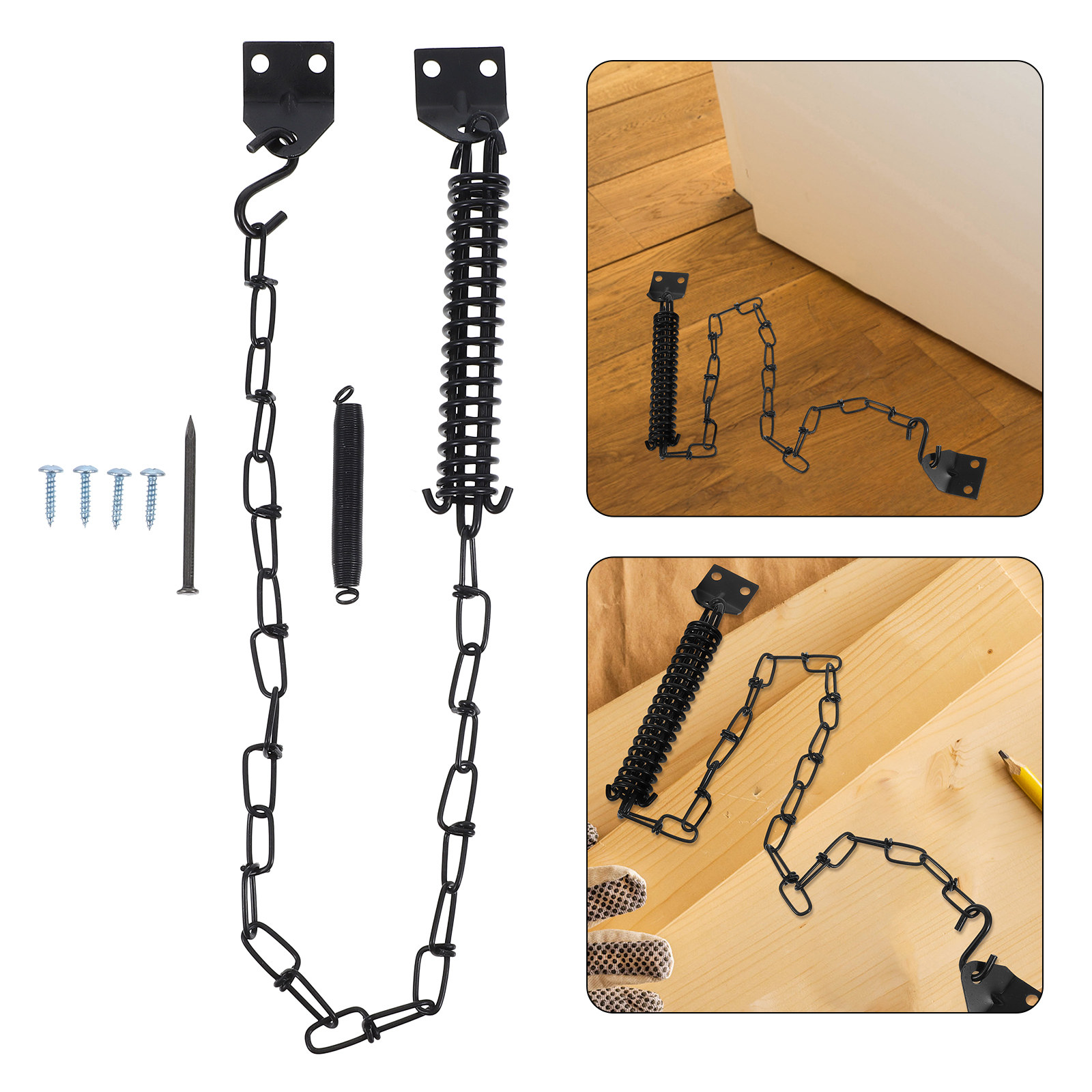 Security Chain Door - 2-delige set robuuste winddichte kettingdeursloten, Amerikaanse