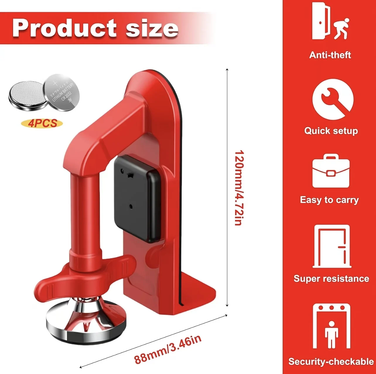 1 stuks draagbare alarmdeursto - Door Stop Alarm recensie en prijs