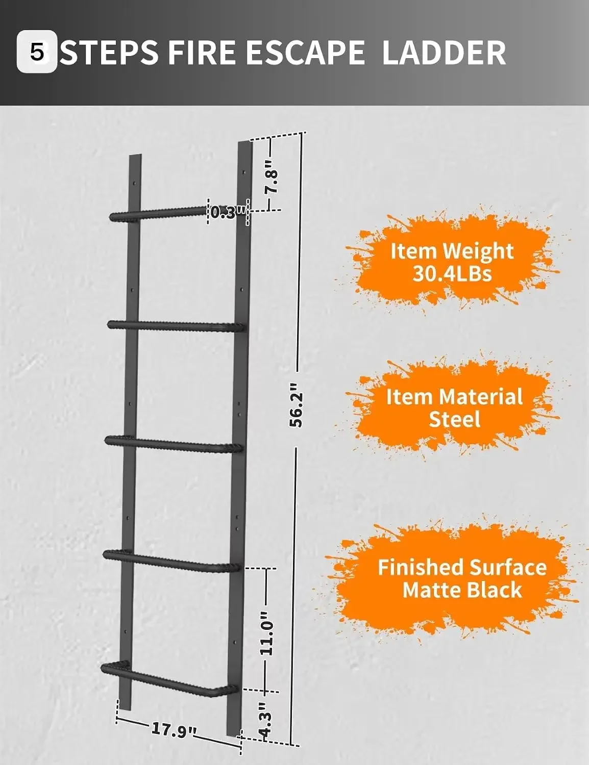 5-traps raamladder, zwaarbelas - Fire Escape Ladder recensie en prijs